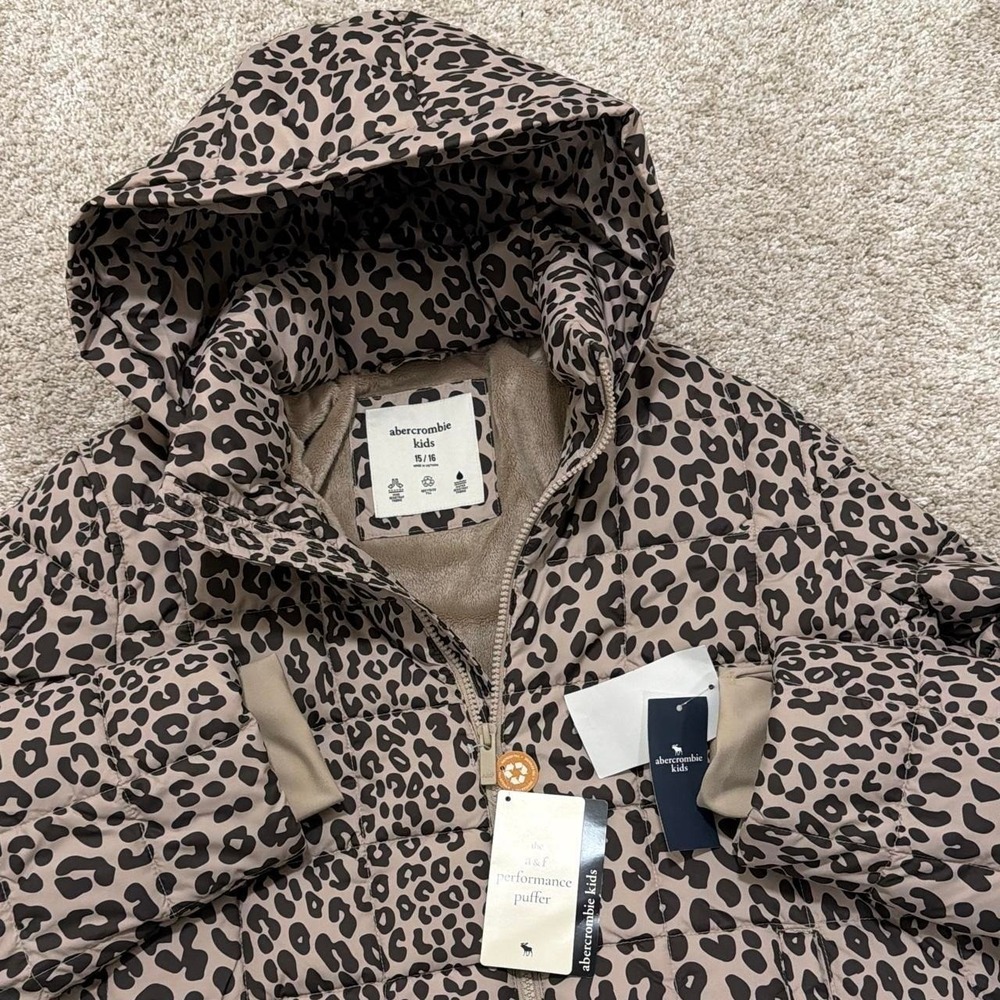 NWT Vintage Abercrombie & Fitch Performance Puffer Jacket | Leopard Print | S